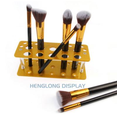 China Eco-Friendly/Durable/Recyclable/Water Proof/High Gloosy/Luxury Manufacturer Promotional Transparent Plastic Brush Holder Pen Rack Acrylici Clear Makeup Brush Holder for sale