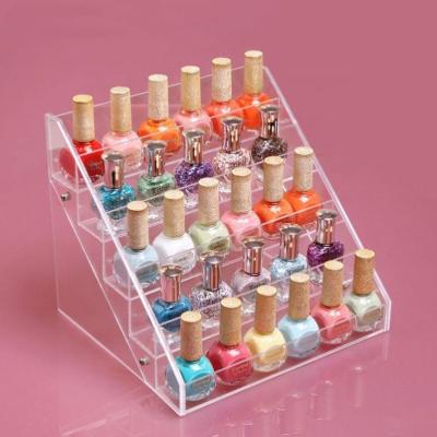 China sustainable & 6 Tier Environmental Friendly Fashionable Clear Display For Nail Polish Manicure Plastic Desktop With Nail Polish Rack for sale