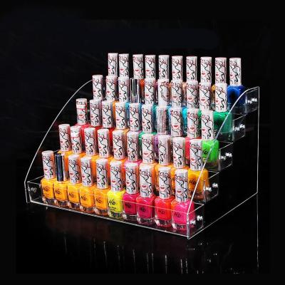 China sustainable & Environmental Friendly Hot Selling Recyclable Clear PMMA Perfume Rack Case Storage 5 Layers Plexiglass Nail Polish Rack for sale