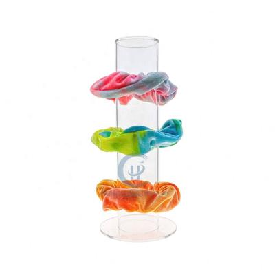 China Recyclable Shiny Clear Perspex Tops Scrunchies Holders Clear Acrylic Scrunchie Organizer for sale