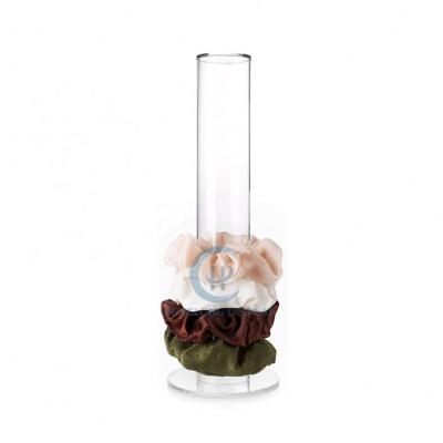 China OEM & ODM Clear Recyclable Perspex Scrunchie Stand Doll Holder Clear Acrylic Scrunchie Holder for sale