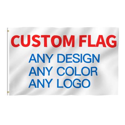 China Flying 90x150cm 100% Polyester Custom Flag 3x5 Promotion Large Large Outdoor Logo Silk Screen Printing Flags for sale