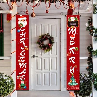 China Best Flying Service Quickly Deliver To Custom Design Christmas Door Decorations Christmas Couplets Hanging Merry Christmas Banner for sale