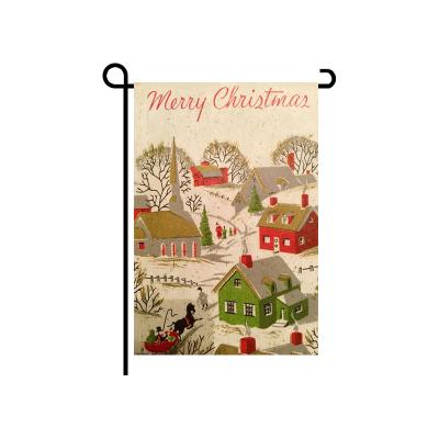 China Hot Sale Decoration All Christmas Design Garden Flags Christmas Tree Yard Flags Merry Christmas Digital Printing Banner for sale