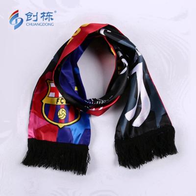 China Medium Custom Satin Football Club Team Fan Sports Soccer Scarf for sale