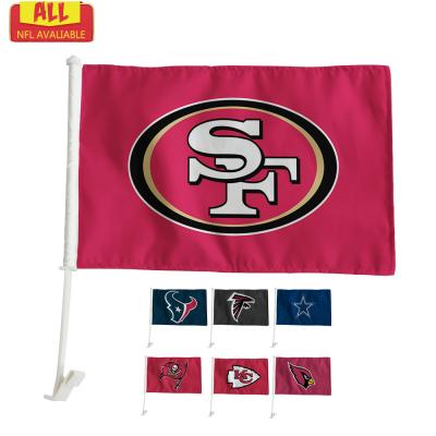 China Wholesale Flagnshow NFL Car Flags Super Bowl Polyester 12x18 Inches Screen Printing Automotive NFL Car Flags for sale