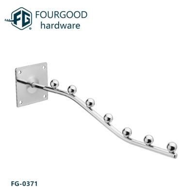 China Supermarket Fashion Chrome Plating Screw Fix Waterfall Wall Mounted Display Hook for sale