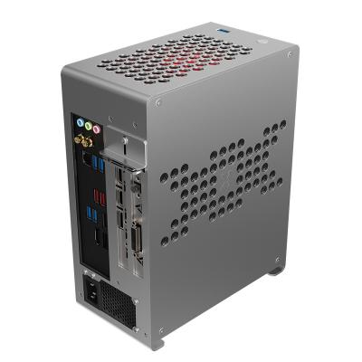 China With Power Supply A4 Size ITX Table Case PC Cabinet Mini Aluminum Super Micro Mini Computer Chassis Desktop PC For Office Home U Gaming Personal for sale