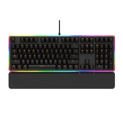 China Palm Rest PC Gaming 100% Mechanical Keys RGB Side LED 108 Keys Keyboard For Gamers for sale