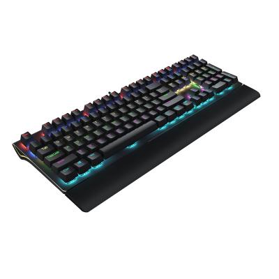 China Logo Lighting Computer Peripherals Side Mechanical Switch 104 Key Mechanical Gaming Keyboard For Gamers for sale