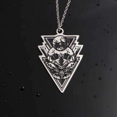 China Yiwu 2021 Stainless Steel Fashion Retro DIY Custom Skull Pendant Necklace Stainless Steel Lucky Pendant Metal for sale