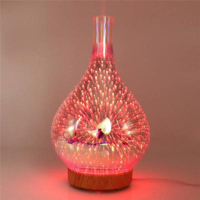 China Final Sale 3d Humidifier Series 100ml Night Light Household Mute Glass Quick Air Purifier Hot Sale 3d Humidifying Therapy Diffuser Essential Oil Set for sale