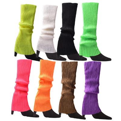 China Beautiful woolen autumn and winter color knit socks, ladies warm foot blanket, thick leg blanket for sale