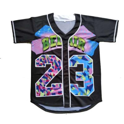 China Breathable 3D Printing Street Wear T-shirt Air 23 Prince Chill Baseball Jersey for sale