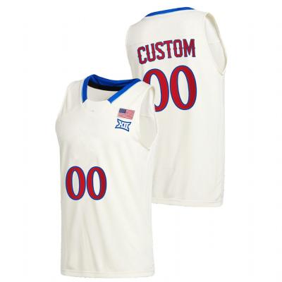 China New Kansas KU Jayhawks 2020-21 Season League Patch Jersey Antibacterial Custom College Basketball Cream for sale