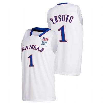 China Kansas KU Jayhawks Joseph Yesufu 2021-22 Antibacterial 2021-22 Kansas College Basketball Home Men's White Tank Top for sale