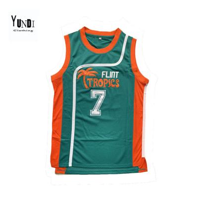 China Flint Tropic Coffee Green #7 Semi-Pro Antibacterial Basketball Singlet for sale