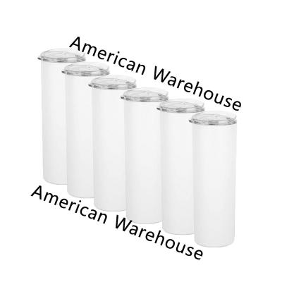 China Disposable USA Warehouse 20 Oz Sublimation Stainless Steel White Double Wall Tumbler Upright Blanks for sale