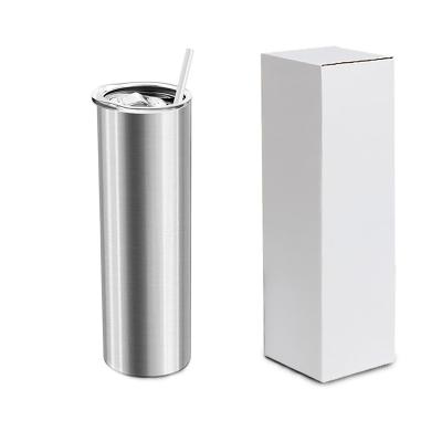 China Wholesale Sustainable Water Bottles 20oz Resealable Double Wall Vacuum Traveling Stainless Steel Tumbler Cups Silver With Cover for sale