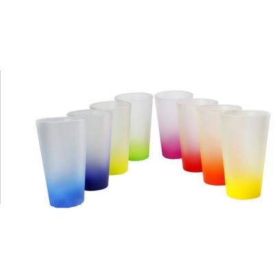 China Wine Tumbler Shade Viable Hot Selling Tumblers Sublimation Glass bianks 17oz Frosted Mug for sale