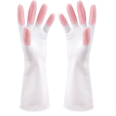 China Waterproof PVC Rubber Household Dishwashing Gloves Women Latex Cleaning Gloves for sale