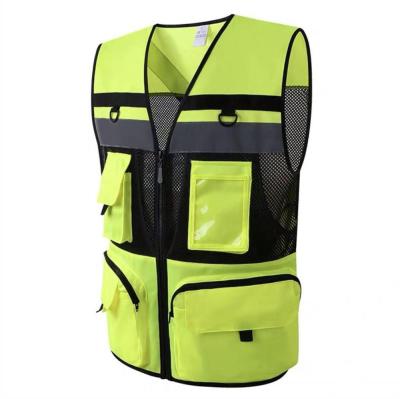 China Admin QUICK DRY Duty Road Coveralls Construction Safety Engineering Multi-Pocket Vest Hygiene Reflective Vest for sale