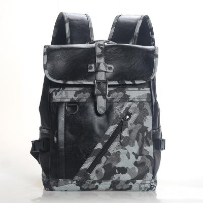 China PU Camouflage Anti-theft Men Backpack Travel Pin Buckle Anti-theft Waterproof Backpack for sale