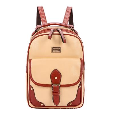 China Retro College Style Travel British Lady Anti-theft PU Backpack Small Outdoor Backpack for sale