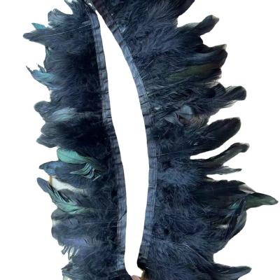 China Feather Apparel Featival Decoration Manufacturers Supply Wholesale Black Feather Fabric Edge Chicken Hair Ribbon Bdge Fabric Lace Up Feather Apparel Accessories for sale