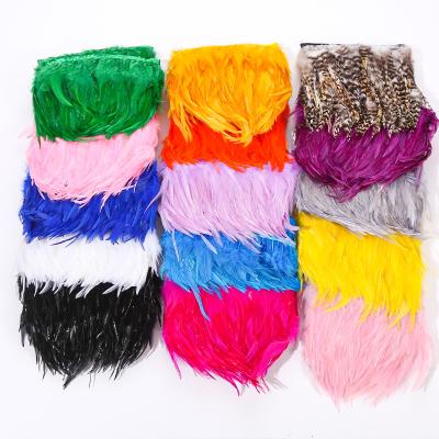 China Opens 10-15CM white feather chicken feather dyed clothing accessories sold with ribbon decoration for sale