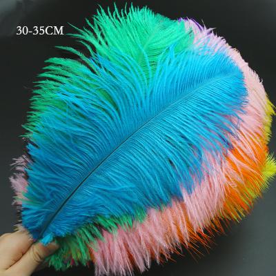 China Wholesale Real Natural Feather 30-35cm Centerpiece Decoration Pink Ostrich Loose Feather For Wall Wedding Party Photography Background Decor for sale