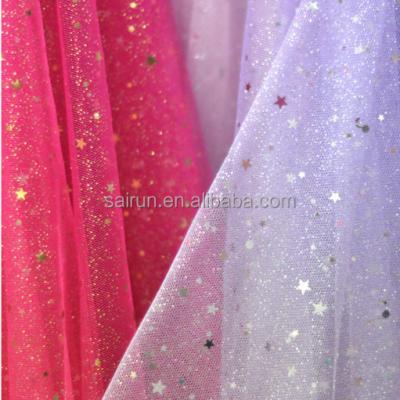 China Different Kinds Of Embroidery Tulle Net Fabric Anti-static Polyester Peach Filter Mesh Fabric For Girl's Skirt for sale