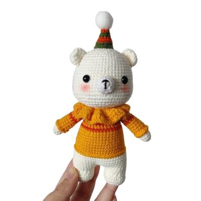 China Crochet Teddy Bear Toy Lovey Baby Gift Handmade Stuffed Animals Doll Amigurumi Teddy Bear Decorative Toy for sale