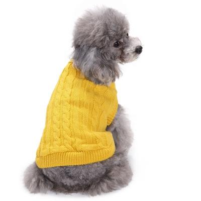 China Sustainable Dog Gift Handmade Cable Knit Puppy Dog Wear Clothes Vest Coat Sweater for sale