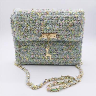 China Fashion Fashion Woven Crochet Knit Ladies Women's Cross - Body Shoulder Tote Bags Purse Handbag Messenger Bag for sale