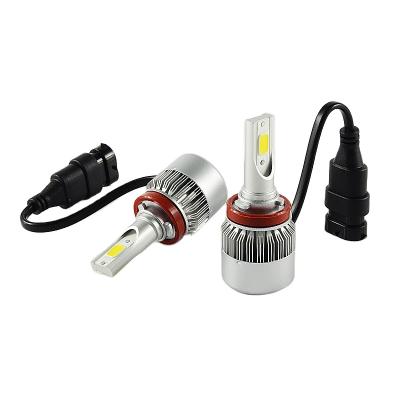 China Hot selling single beam cob led headlight for motorcycle and car headlight bulbs 6000K 4000LM C6 h11 for sale