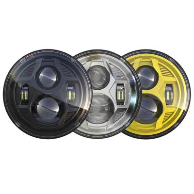 China PMMA+ABS 4X4 Offroad Headlamp For CJ TJ JK H1 H2 High Low Beam 3600LM 7 Inch Round Led Headlight for sale