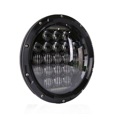 China Polycarbonate LED Headlight For Motorcycle And Car With High Low Beam 126 Watt 7 Inch Offroad Lights for sale