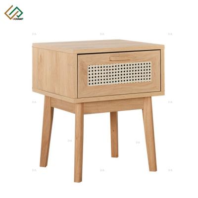 China Convertible Modern Table Rattan Lamp Wood Panel Furniture End Table for sale