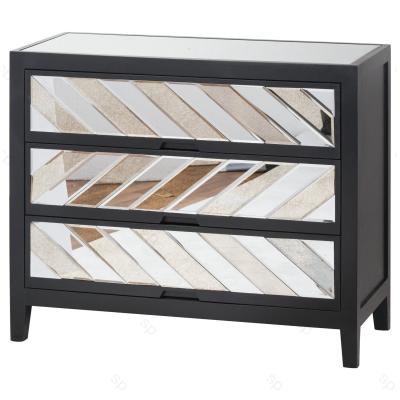 China New Design Luxury Home Mirrored Furniture 3 Drawers Living Room Mirrored Sideboard Cabinet for sale