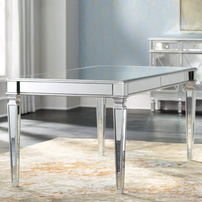 China Rectangle Dining Room Mirrored Furniture Mirrored Rectangle Dining Table for sale