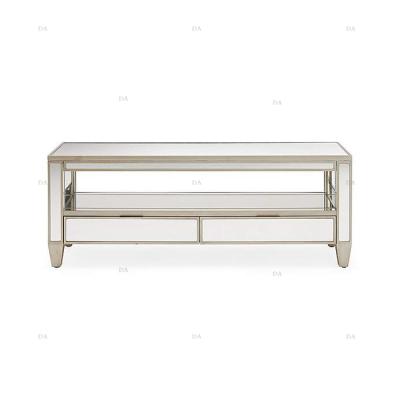 China Extendable Modern Tea Table For Living Room Silver Furniture Rectangle Mirrored Coffee Tables for sale