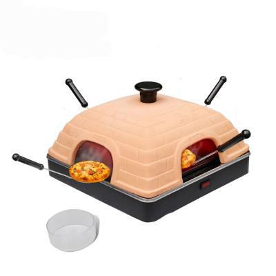 China Commercial Home Square Terracotta 4 Person Countertop Electric Pizza Oven for sale