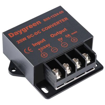 China Automotives 12V 24V to 5V 5A 25W DC Buck Variable Converter Manufacturers for sale