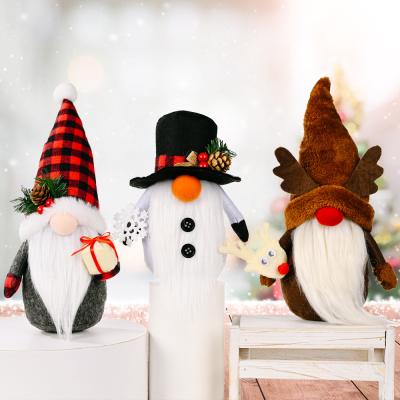 China Gravel Warm Cotton Plush Toy Handmade Christmas Christamas Decoration Sales Faceless Rudolph Doll Christmas Gnomes for sale