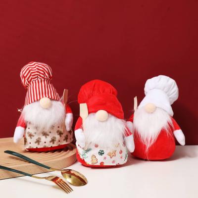 China Christmas Decoration Hot Selling Rudolph Doll Red Chef Christmas Handmade Plush Swedish Gnome For Christmas Home Table Decoration for sale