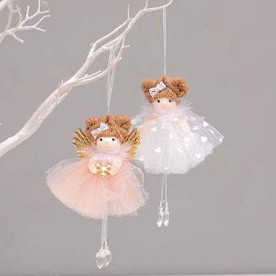 China Fashionable Merry Christmas Plush Net Gauze Angel Girl Pendant Heart Pendant Ornaments Christmas Tree Hanging Decoration for sale