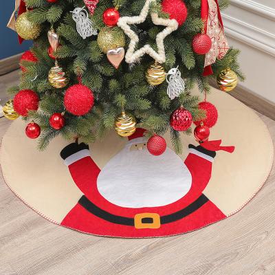 China New Fashion Christmas Tree Decoration Props Old Man Apron Tree Mat Canvas Skirt Christmas Tree Decoration for sale