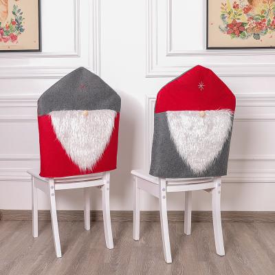 China New Fashionable Nordic Faceless Red Gray Rudolph Old Man Chair Cover Christmas Decoration Stool Cover Chair Cover for sale