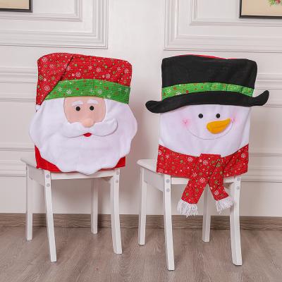 China New Christmas Soft Chair Restaurant Hotel Hat Old Man Decor Decorations Home Kitchen Dining Room Back Cover for sale